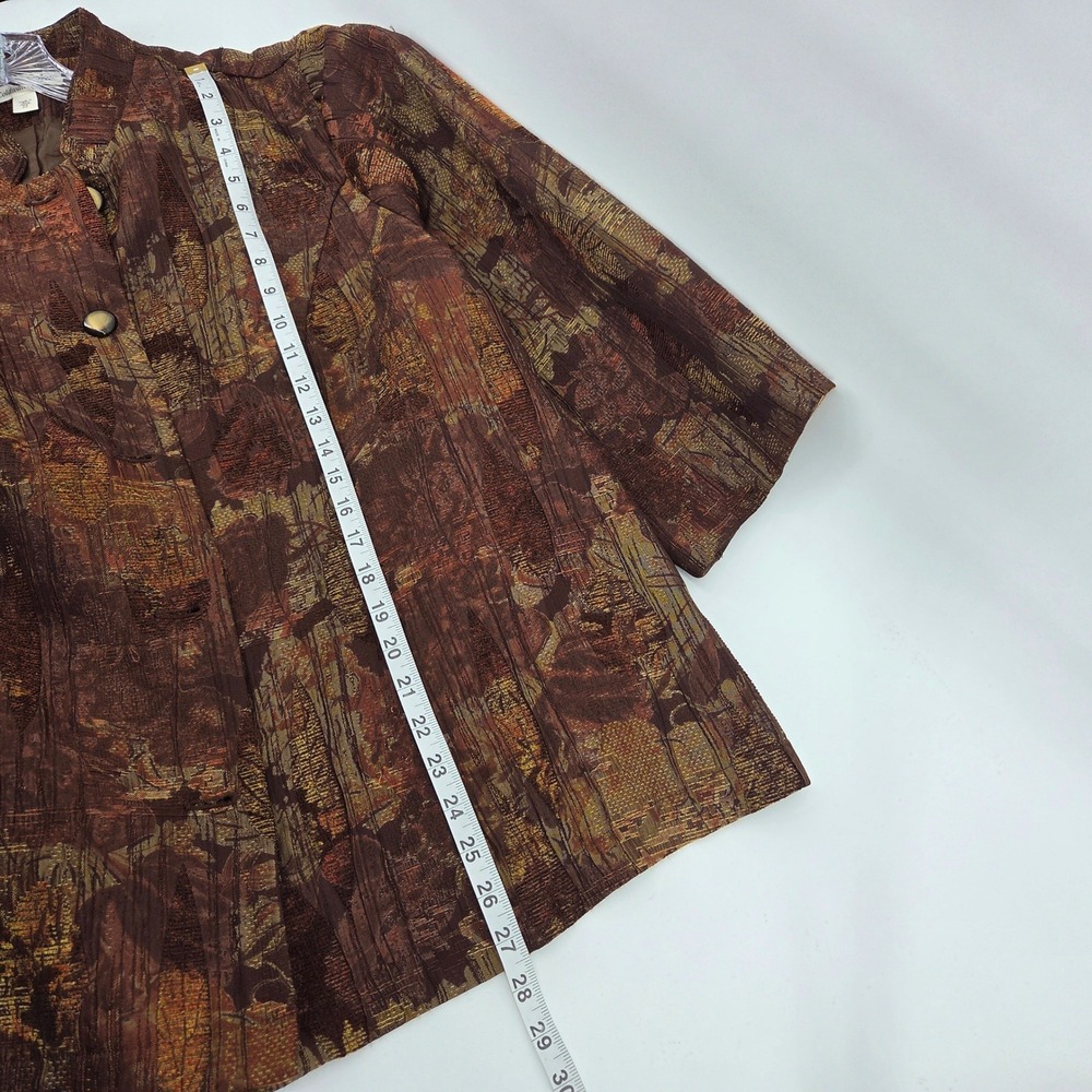 Coldwater Creek Button Front Jacket 22 Brown Boho Eclectic Art-Inspired‎ - Picture 7 of 7